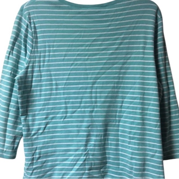 Sonoma ~ Vintage ~ Women’s ~ Top ~  Large ~ Blouse ~ Green & White ~ Striped - Picture 5 of 16